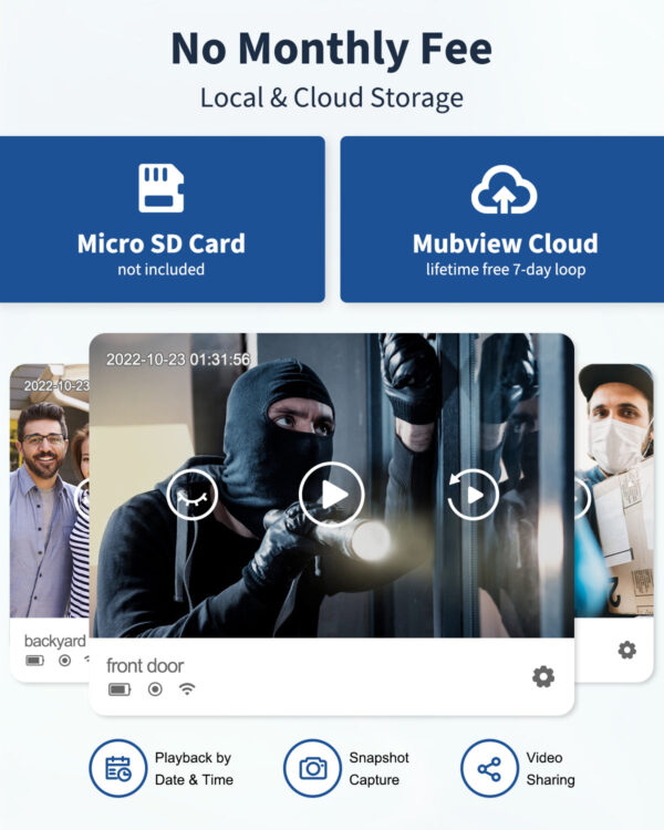 1080P WiFi Doorbell Camera with Chime - Smart Home Security, Alexa & Google Compatible, MUBVIEW J9 Plus (Black)