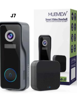 2K Smart Wireless WiFi Doorbell Camera with Chime - HD Video, Motion Detection, MUBVIEW J7