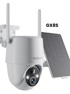 360° PTZ 2K Solar Powered Security Camera - Battery WiFi Camera for Indoor/Outdoor, MUBVIEW GX8S