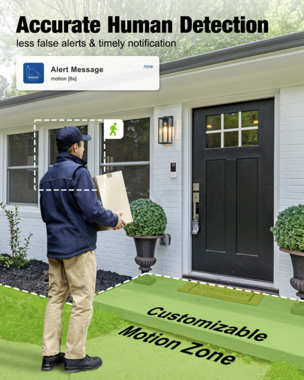 1080P WiFi Doorbell Camera with Chime - Smart Home Security, Alexa & Google Compatible, MUBVIEW J9 Plus (White)