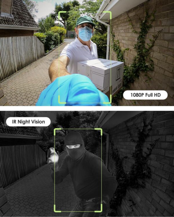 2K Smart Wireless WiFi Doorbell Camera with Chime - HD Video, Motion Detection, MUBVIEW J7