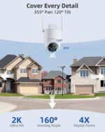 360° PTZ 2K Solar Powered Security Camera - Battery WiFi Camera for Indoor/Outdoor, MUBVIEW GX8S