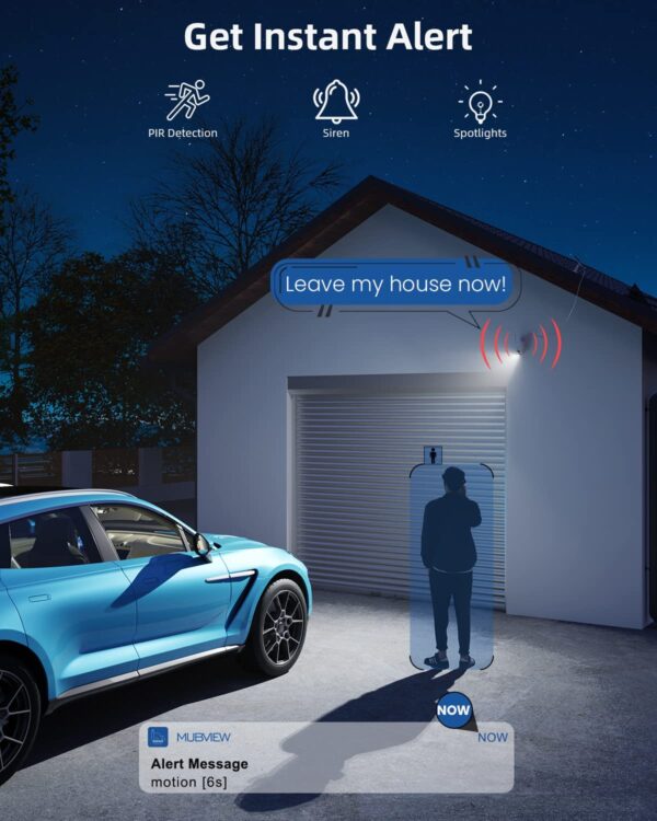 360° PTZ 2K Solar Powered Security Camera - Battery WiFi Camera for Indoor/Outdoor, MUBVIEW GX8S