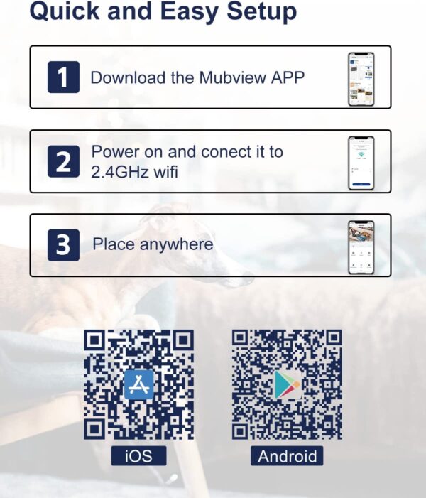 Indoor 2K PTZ 24/7 Pet Recording Wired Security Camera 2 Packs MUBVIEW PK320D