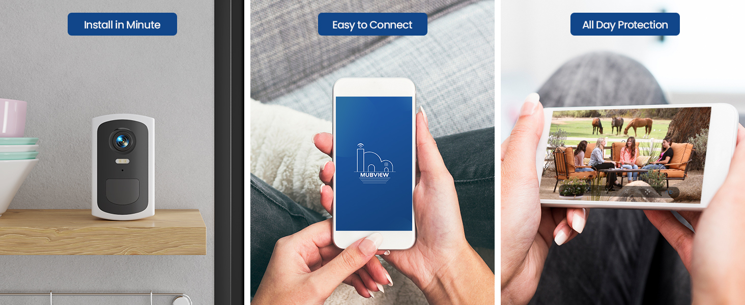 mubview wireless outdoor camera, 2k camera outdoor battery